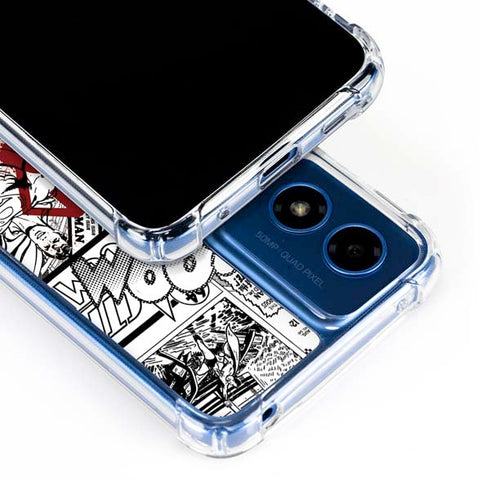 DC Comics Superman Comic Pattern Logo in Red Moto G 5G (2024) Clear Case